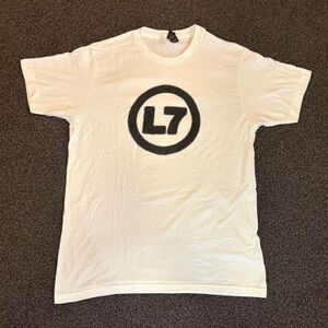 Tultex White L7 Men’s Medium Band Tee T Shirt